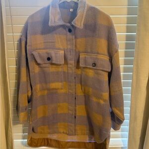 Purple and Tan Plaid Jacket